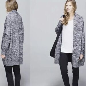 Lululemon merino wool Black and White Cardigan sweater jacket